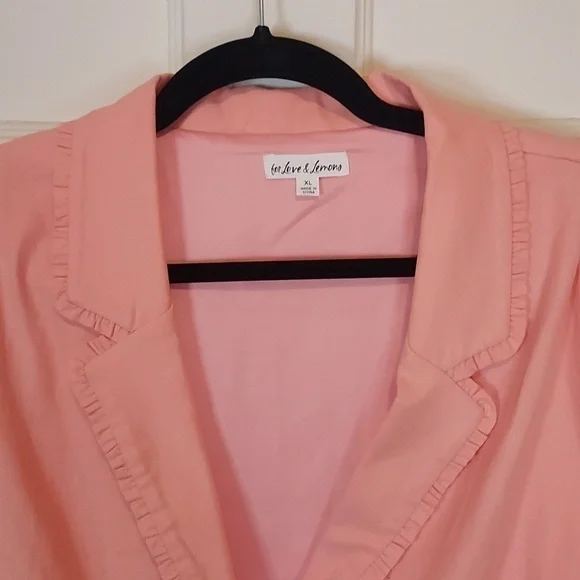 For Love and Lemons Peach Linen Blend Cropped Blazer Size XL - Picture 5 of 14